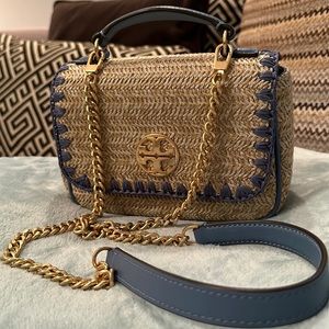 Tory Burch Straw Crossbody Bag